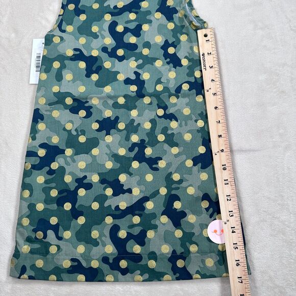 Smiling Button Girls Size 6 Green Camo Gold Polka Dot Tunic Dress New - Picture 3 of 7